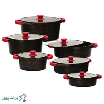 سرویس قابلمه ایرانی زرساب (Zarsab) دارای پوشش نچسب و توزیع یکنواخت حرارت