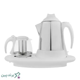 چای ساز پارس خزر ایرانی با قوری چینی و المنت مخفی؛ بهترین مارک چای ساز ایرانی با قیمت مناسب