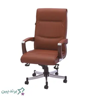 صندلی اداری مقاوم رایانه صنعت (Rayaneh Sanat) با پایه فلزی براق و چرخهای روان، مناسب ادارهها