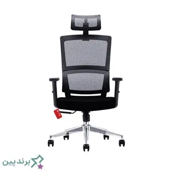 صندلی اداری طبی نیلپر (Nilper) با روکش چرمی مشکی و قابلیت تنظیم ارتفاع، برند صادراتی ایران
