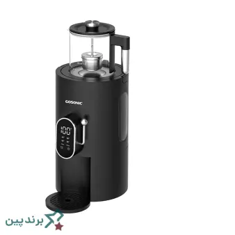 سماور برقی گوسونیک (Gosonic) با بدنه شیشهای شفاف و نورپردازی کفی، مناسب برای خانوادههای کمجمعیت