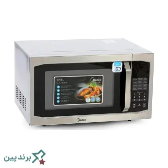 مایکروویو مایدیا (Midea)، مجهز به پنل کنترل مکانیکی ساده و درب شیشهای
