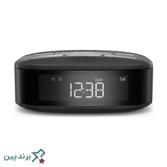رادیو ساعت فیلیپس (Philips) با نمایشگر LED و طراحی آینهای، مناسب برای اتاق خواب مدرن